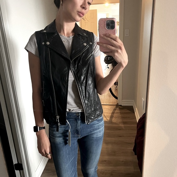 Mackage genuine lamb leather biker vest - Picture 3 of 7